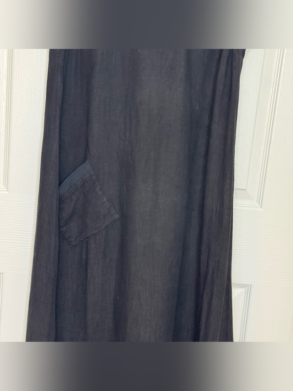 FLAX Black Sleeveless Linen Maxi Dress Size S Lagenlook - Picture 3 of 12